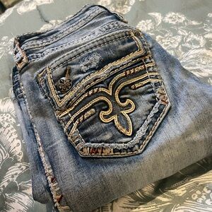 Distressed Rock Revival Women Jeans